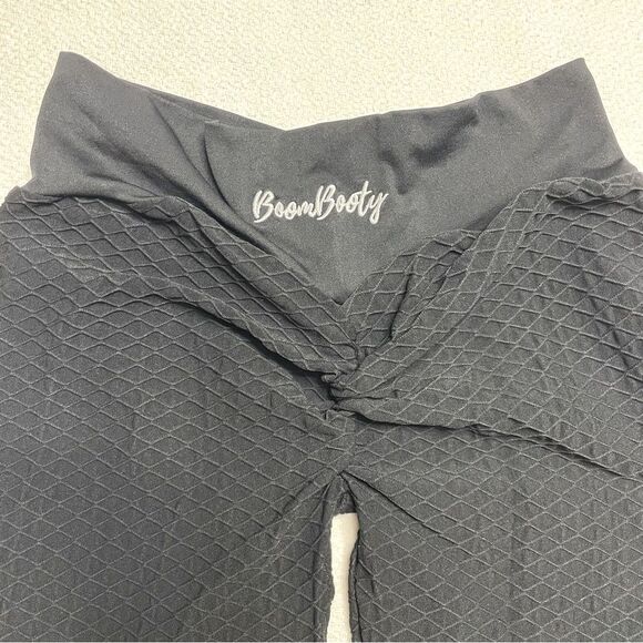 BoomBooty Legging Textured Pattern Black Size Large - Picture 12 of 13